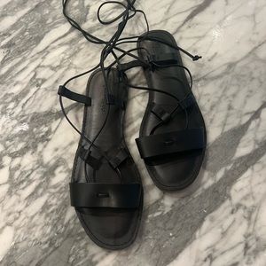 Madewell black leather lace up sandals, 8.5/10.25” never worn outside my closet.